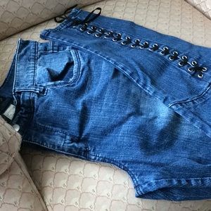 Jeans, tie up back of legs
